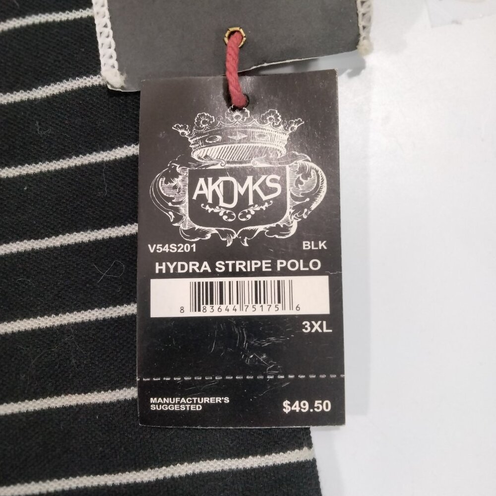 NWT Akademiks Vintage Striped Polo 3XL XXXL Y2K 90s Preppy Hip Hop Streetwear - Picture 3 of 5